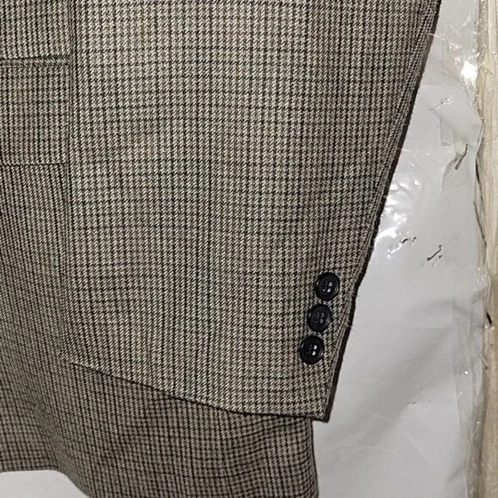 ANDREW FEZZA 52R Brown Glenn‎ Plaid Wool/Silk Blazer Suit Jacket Sport Coat